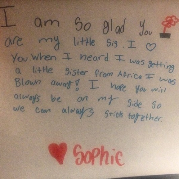 letter to sadie from sophie march 2014