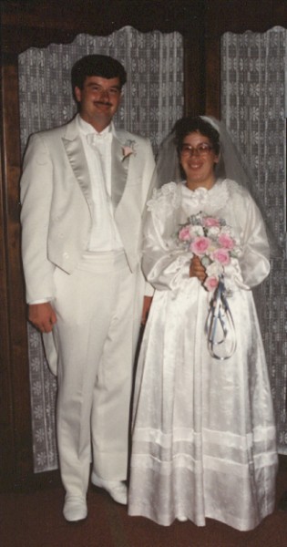 Carol and Kim on their wedding day