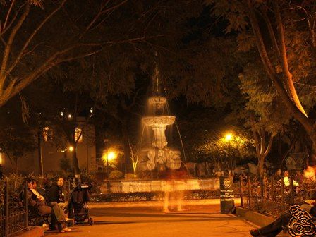 Central Park Fountain at Night