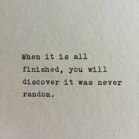 it was never random